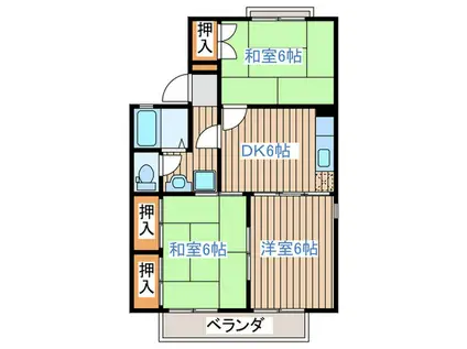 エスポアール荒井(3DK/1階)の間取り写真