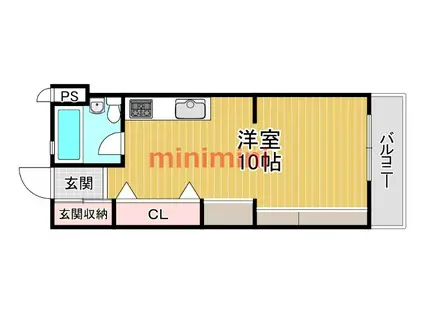 メゾン茨木(ワンルーム/9階)の間取り写真