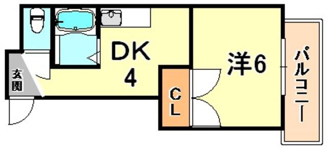 マンションソアーベ(1DK/3階)の間取り写真