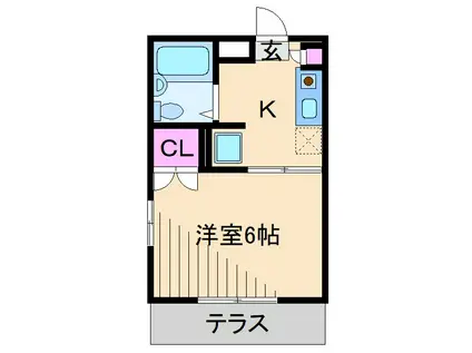 サンプラトー(1K/1階)の間取り写真