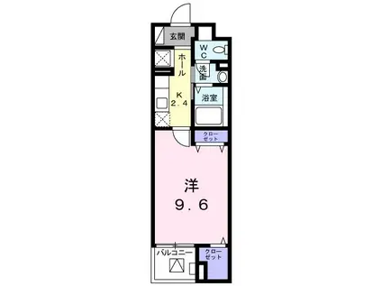 ユーミースカイ(1K/1階)の間取り写真