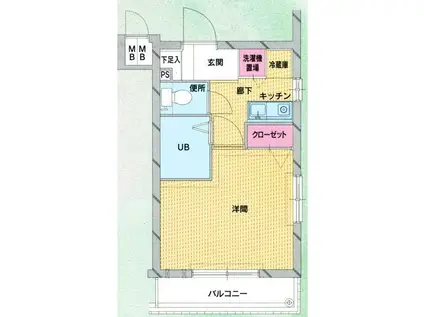 ロアール井荻駅前(1K/2階)の間取り写真