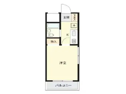 スカイコート大和(1K/6階)の間取り写真