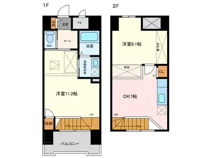 RENACE HARMONY(2DK/1階)の間取り写真
