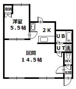 ランブラス(1LDK/1階)の間取り写真