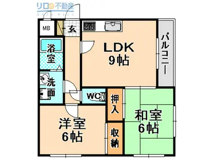 サライ西野(2LDK/3階)の間取り写真