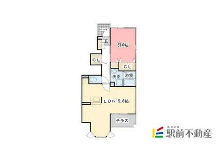 フラン・プロムナードA(1LDK/1階)の間取り写真