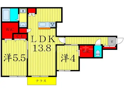 平井1丁目メゾン(2LDK/1階)の間取り写真