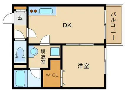 メゾンドリーム(1DK/3階)の間取り写真