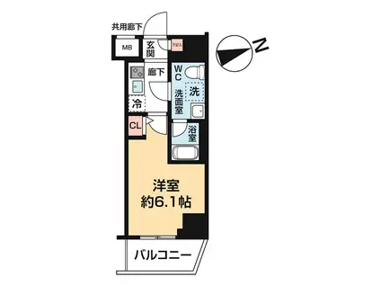 フロンティア新宿タワー(1K/3階)の間取り写真