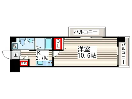 コモン西葛西(1K/4階)の間取り写真