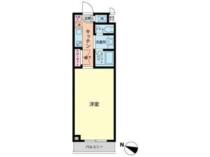 ルーブル芦花公園(1K/2階)の間取り写真