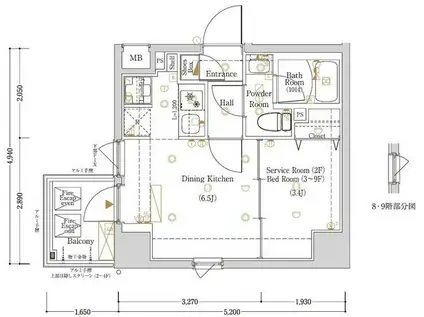 LOG東京スカイツリー(1DK/4階)の間取り写真