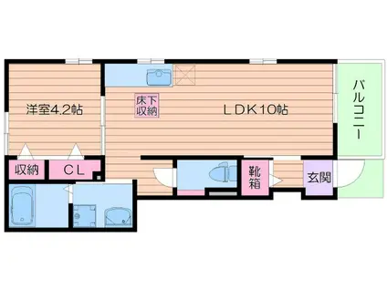 エスパシオ(1LDK/1階)の間取り写真