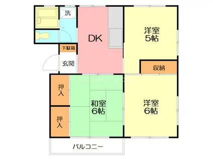 山口ハイツ2(3DK/2階)の間取り写真