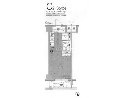 メインステージ秋葉原駅前(1K/3階)の間取り写真