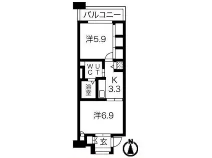 シティコート目黒3号棟 3(2K/5階)の間取り写真