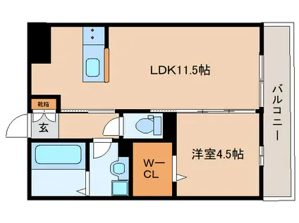 ブルームフォレスト(1LDK/2階)の間取り写真