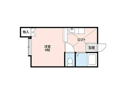 メゾン・ド・ジュアン(ワンルーム/1階)の間取り写真