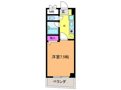 マンショングレイス(1K/4階)の間取り写真