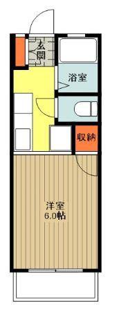 プライム(1K/2階)の間取り写真
