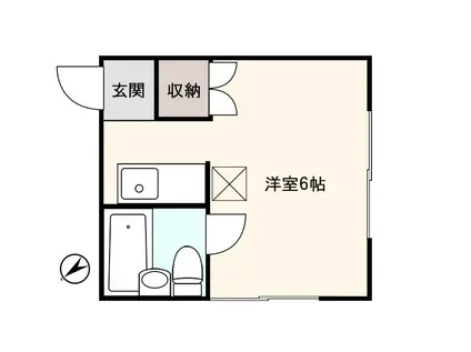 グリーンポムズC(ワンルーム/1階)の間取り写真