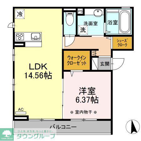 TWINREVEHIGASHISUNAII(1LDK/3階)の間取り写真