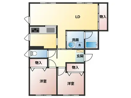 SOLID.G(2LDK/3階)の間取り写真