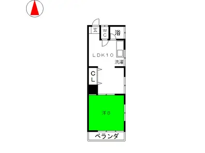 三栄ハウス(1LDK/2階)の間取り写真