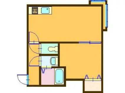 グリーンヒル月寒(1LDK/1階)の間取り写真