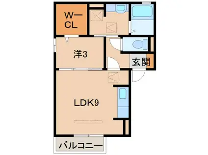 グレイスコート(1LDK/1階)の間取り写真