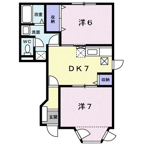 第3表ハイツB(2DK/1階)の間取り写真