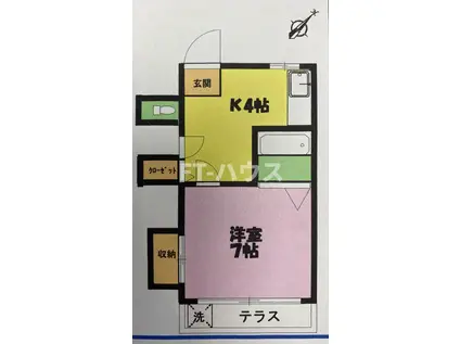 第3平和荘(1K/1階)の間取り写真