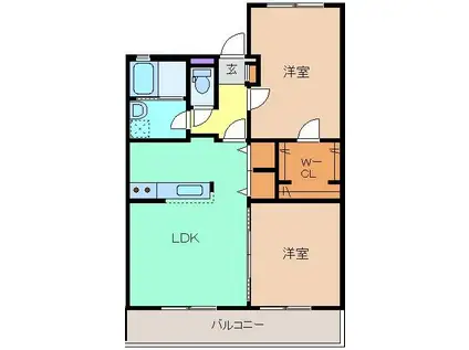リバージュ・ワタラセ(2LDK/1階)の間取り写真