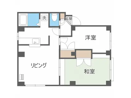 アーバンマンション2(2DK/1階)の間取り写真