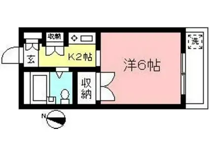 エステ稲田堤(1K/3階)の間取り写真