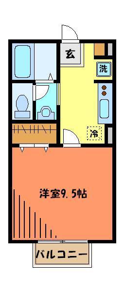ハイツクラール(1K/1階)の間取り写真