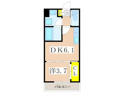 REPLICA A(1DK/2階)の間取り写真