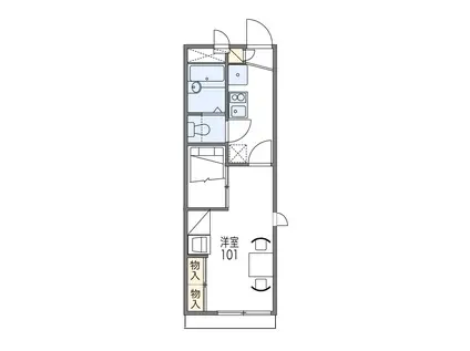 レオパレスシャローム(1K/1階)の間取り写真