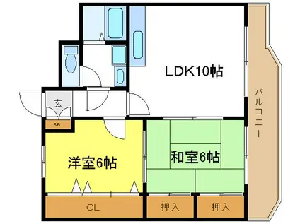 ロイヤル安立(2LDK/5階)の間取り写真
