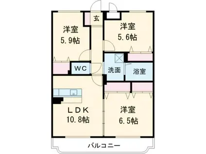 ARC HILLS A(3LDK/3階)の間取り写真