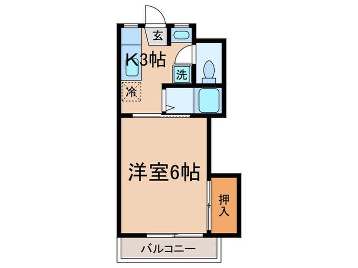 ハイツ松風(1K/1階)の間取り写真