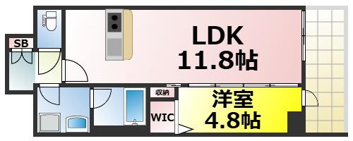 DAIYASTORK阿波座(1LDK/4階)の間取り写真