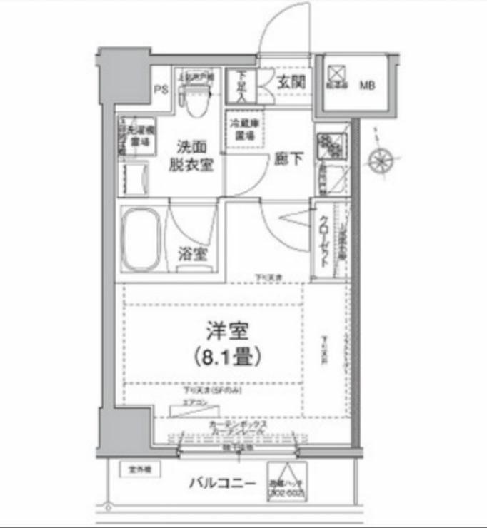 ティモーネ日暮里イースト(1K/5階)の間取り写真