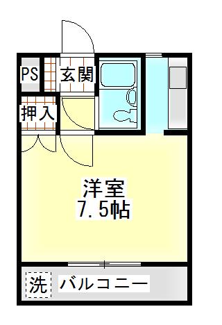 コーポアフィニス(ワンルーム/3階)の間取り写真