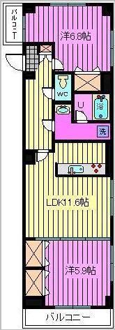 グレイスコート(2LDK/2階)の間取り写真