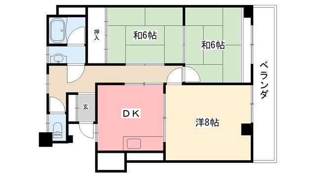 グレース武庫川(3DK/2階)の間取り写真
