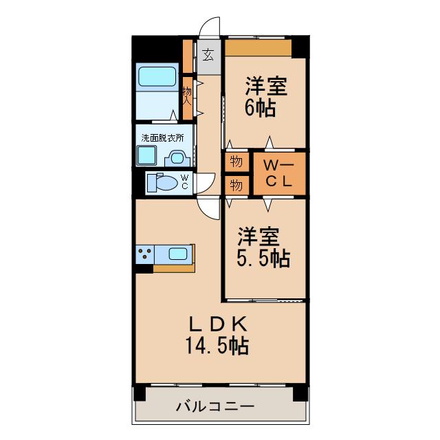 BONHEUR・CLE(2LDK/1階)の間取り写真
