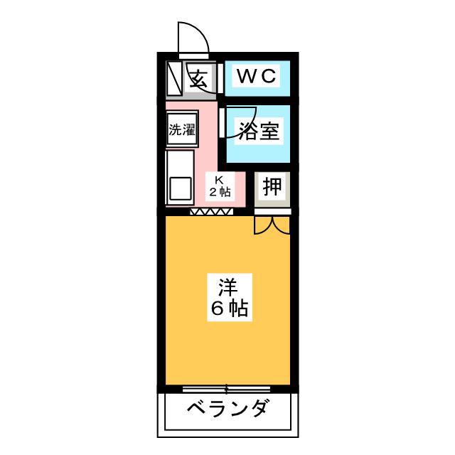 サープラスワン サンシャイン(1K/2階)の間取り写真
