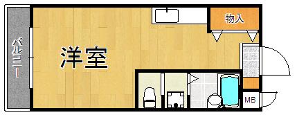 メゾンイン宝塚(ワンルーム/3階)の間取り写真